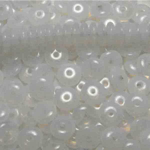 6MM White Opal Belly Rondelle