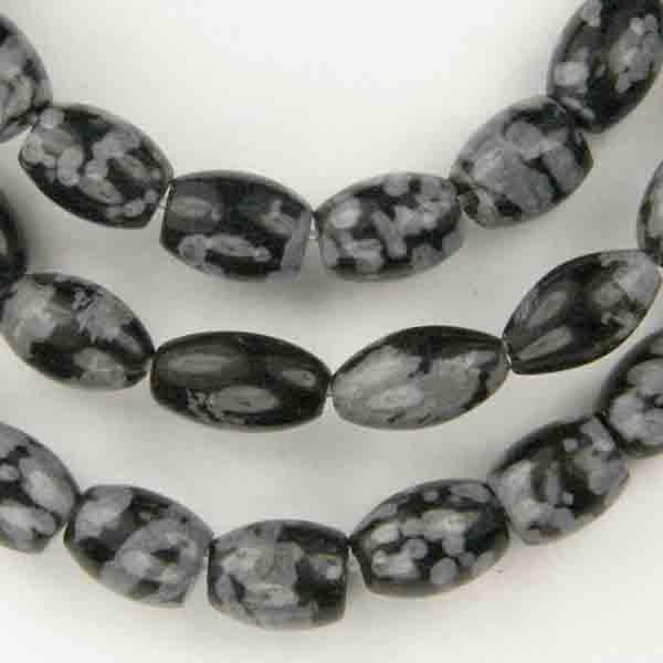 6X4MM Oval Snowflake Obsidian