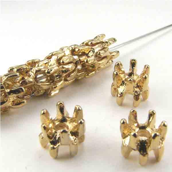 7MM Gold Plate Vertebrae Bead