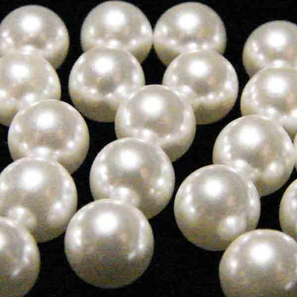 7MM White No Hole Plastic Pearl