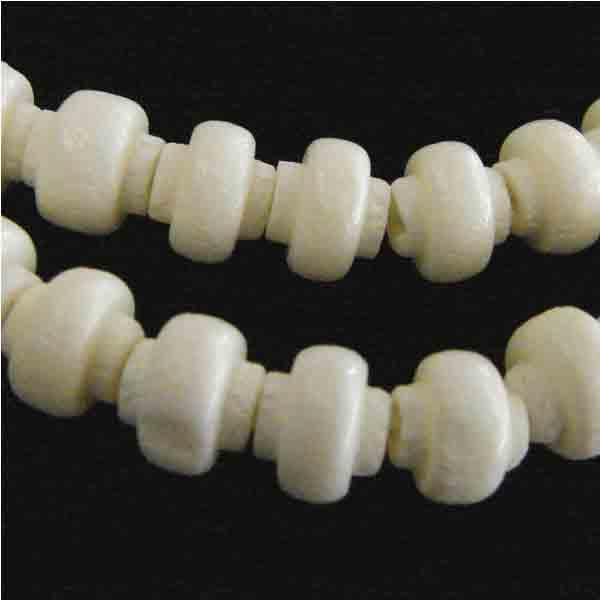 7X5MM White Bone Saturn Oval