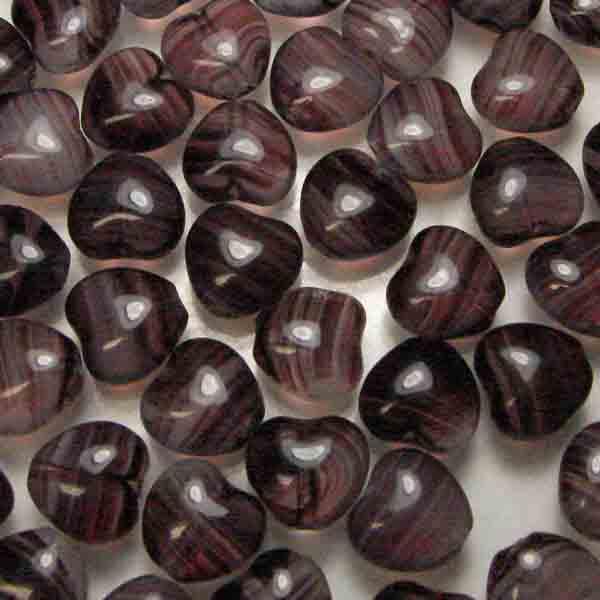 8MM Amethyst Heart Bead With White Striations