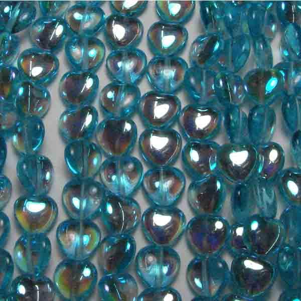 8MM Aqua Ab Heart