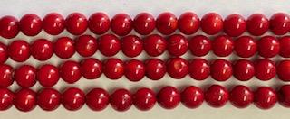 8MM Ball Dyed Red Coral