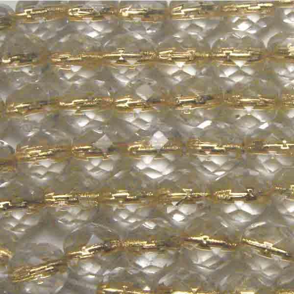 8MM Bright Gold Lined Crystal Fire Polish Round Ball