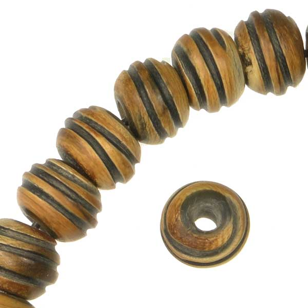 8MM Brown Carved Bone Ball