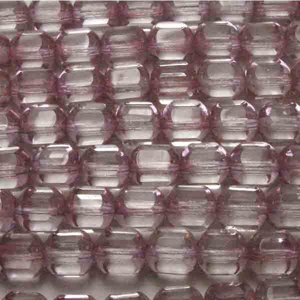 8MM Crystal Window Bead With Rose Gold Lustre Ends