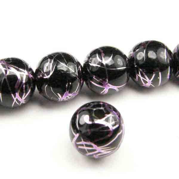 8MM Jet with Purple Metallic Lines