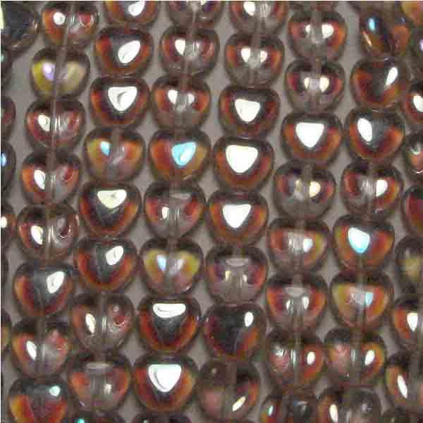 8MM Light Rose Ab Heart