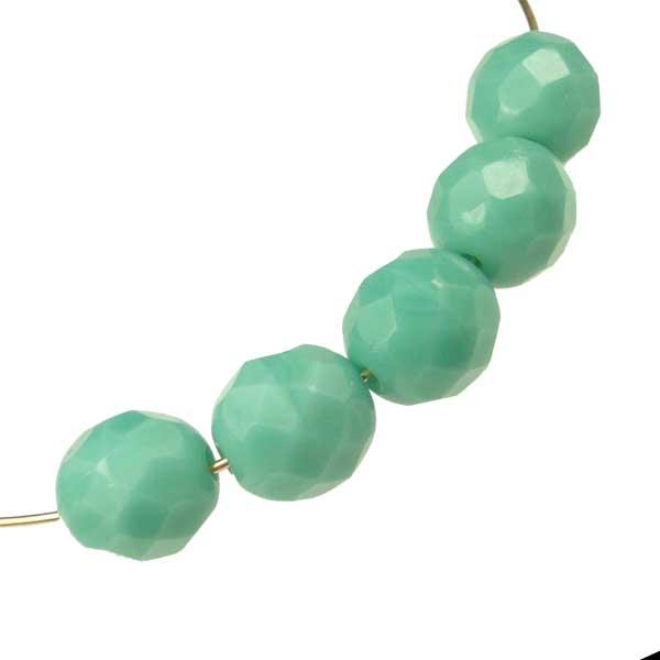 8MM Opaque Green Turquoise Fire Polish Ball