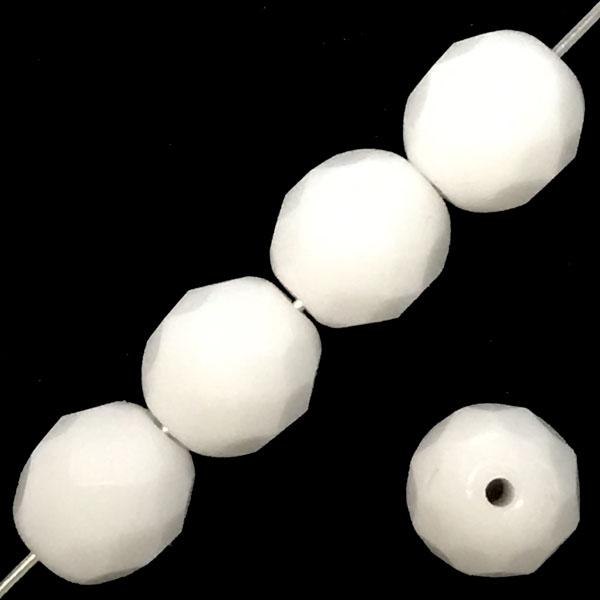 8MM Opaque White Fire Polish Ball