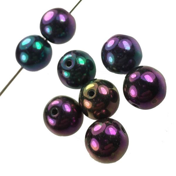 8MM Purple Iris Round Druk Ball