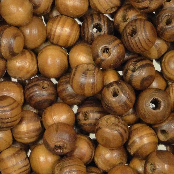 8MM Round Burly Wood Ball with 3mm Hole