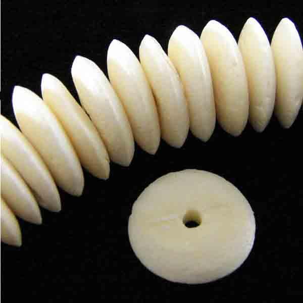 8MM White Bone Rondelle