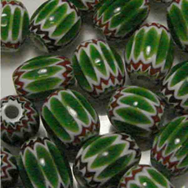 8X6 Green Chevron Oval