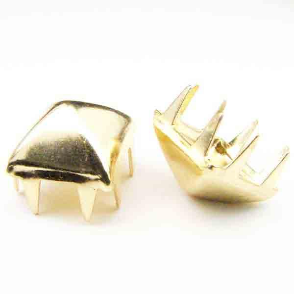 9MM Gold Pyramid Nailhead With Prongs