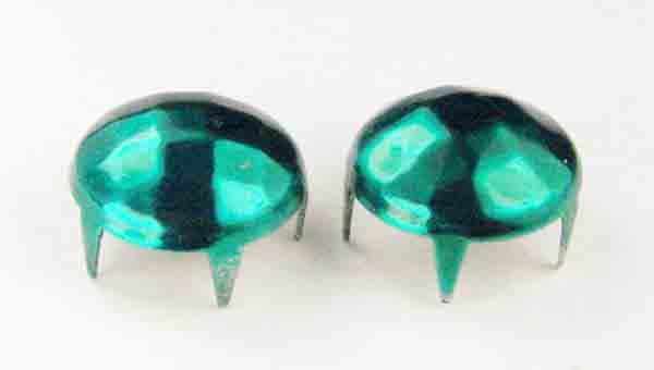 9MM Green Nailhead Faceted