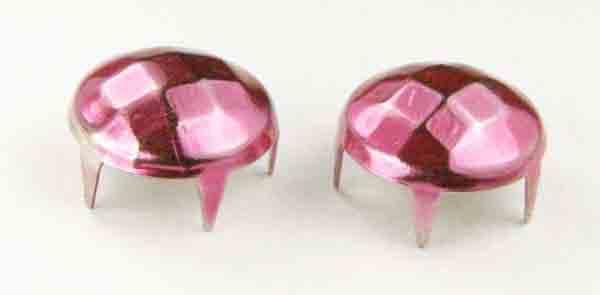 9MM Pink Nailhead Faceted