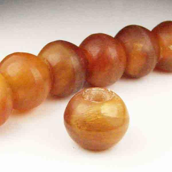 9x11MM Amber Color Horn Ball With 3.5M Large Hole