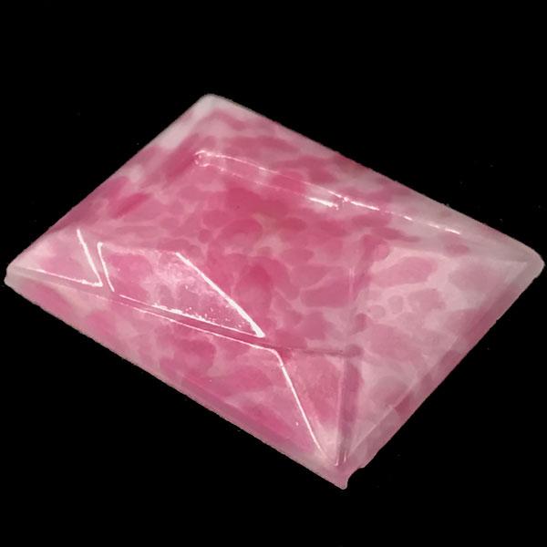 Alabaster with Speckled Rose 20X15MM Rectangle Flatback Glass Stone