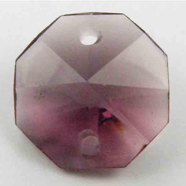 Amethyst 14MM Cut 2-Hole Octog