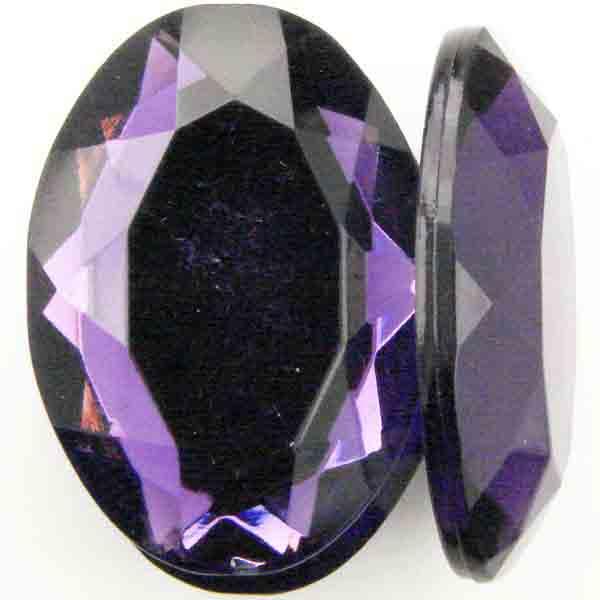 Amethyst 18x13MM Table Cut Acrylic Cabochon