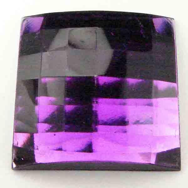 Amethyst 25mm Square Plastic Faceted Mirrored Flatback Stone