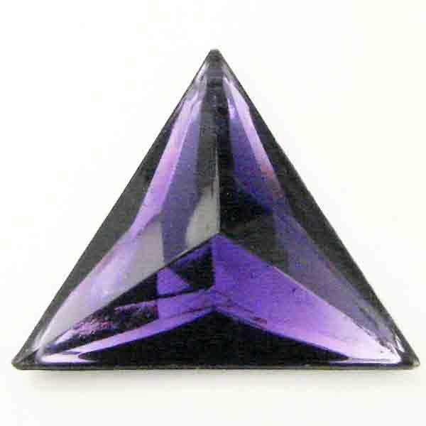 Amethyst 25mm Triangle Plastic Faceted Mirrored Flatback Stone