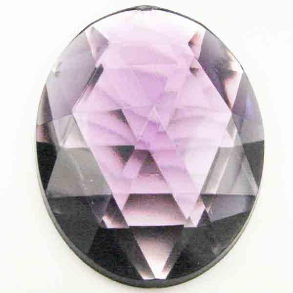 Amethyst 40x30MM Table Cut Acrylic Cabochon