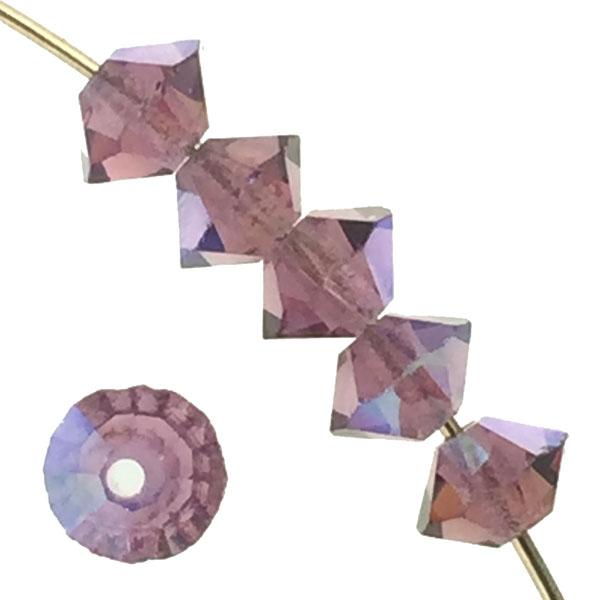 Amethyst AB 3x5MM Machine Cut Crystal Bead