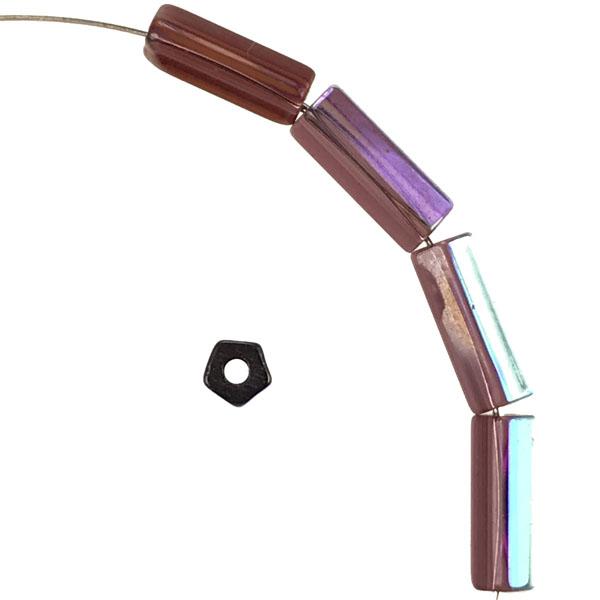 Amethyst AB Cylinder 10X4MM 5 Sided Cylinder Atlas Tube