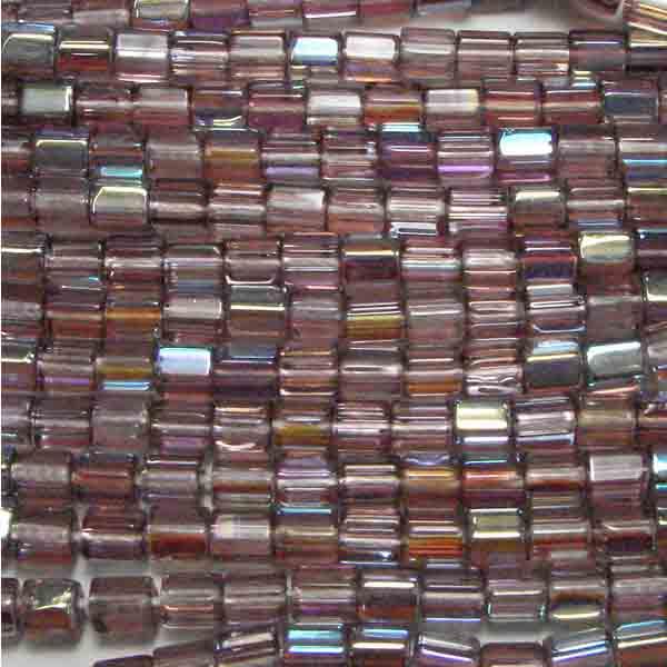 Amethyst Ab 4MM 5 Sided Cylinder