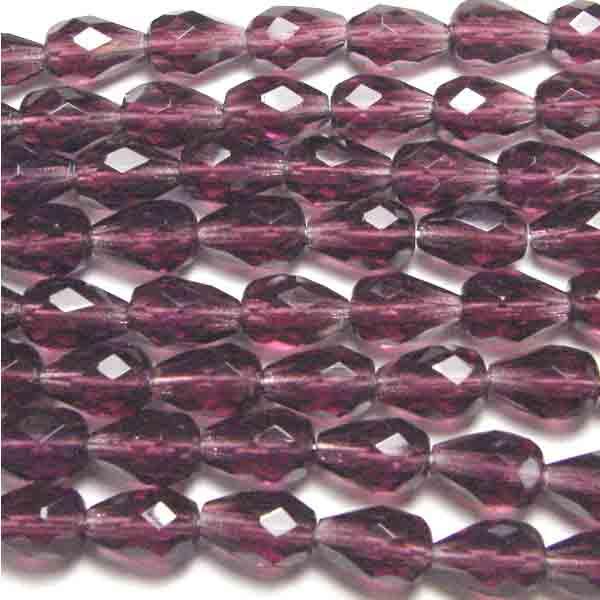 Amethyst Fire Polish Tear 10x7MM