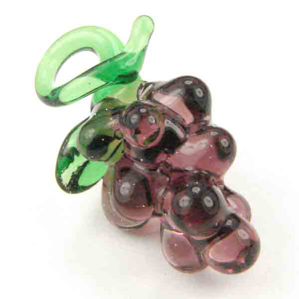 Amethyst Grape Blown Glass 20x16MM Pendant