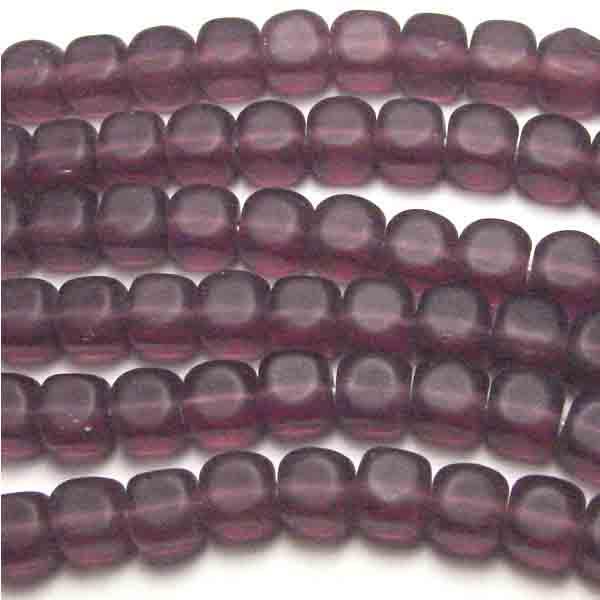 Amethyst Matte 6MM Rounded Edge Cube