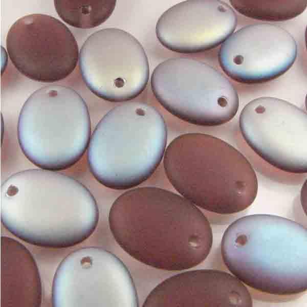 Amethyst Matte AB 11x8.5MM Flattened Oval