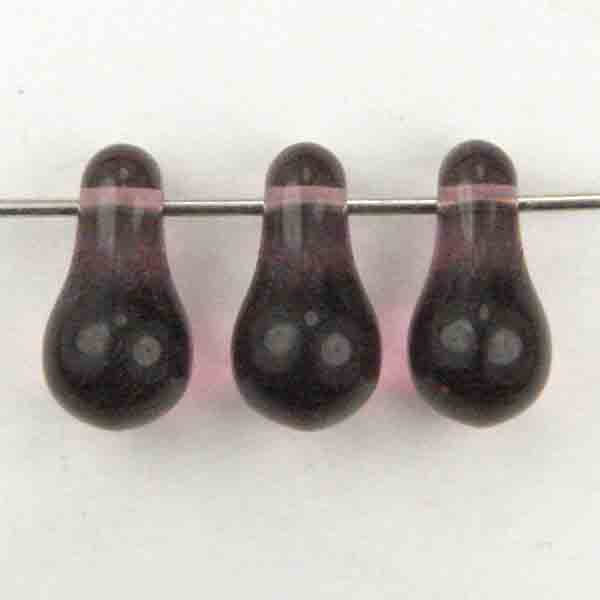 Amethyst Tear 11X6 Cross Hole Bulb