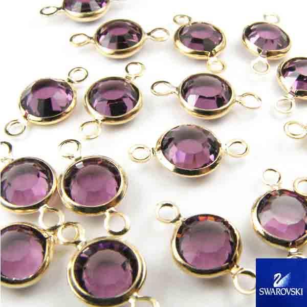 Amethyst With Gold Plate 7MM (SS29) Channel Connector