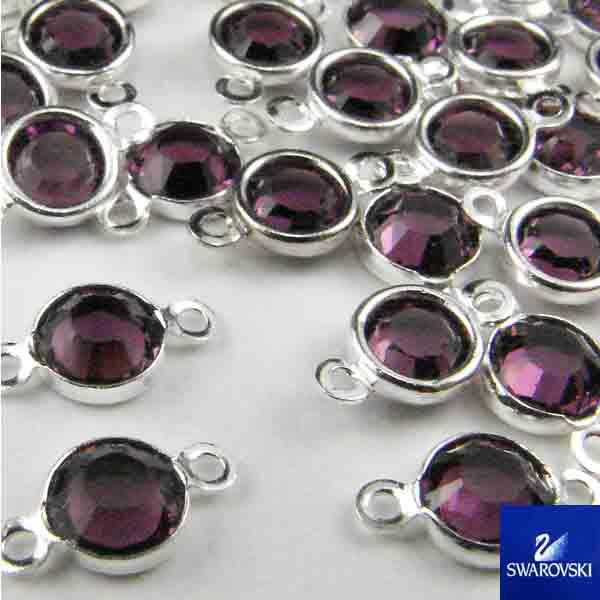 Amethyst With Silver Plate 4MM (PP30) Channel Connector