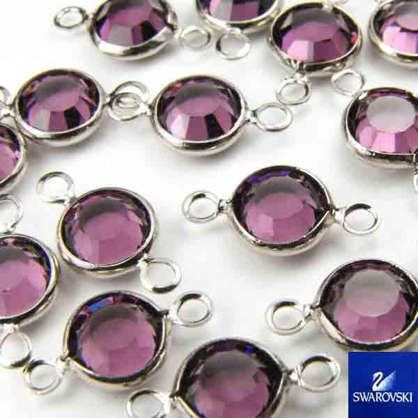 Amethyst With Silver Plate 7MM (SS29) Channel Connector