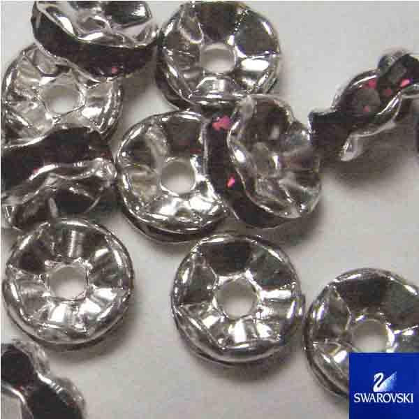 Amethyst with Silver 8MM Swarovski Rhinestone Rondelle