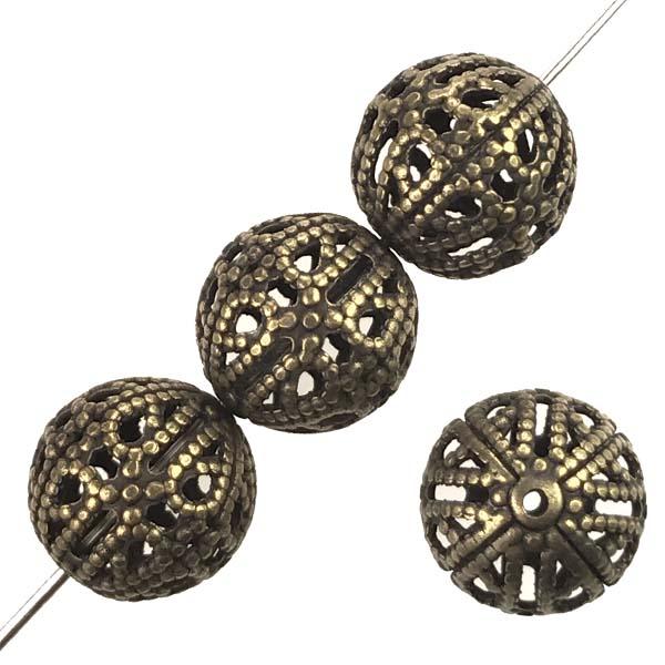 Anitque Brass 7MM Filigree Ball