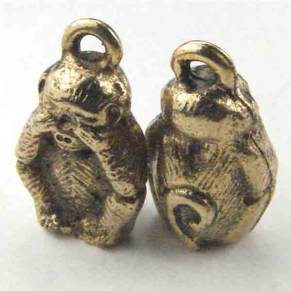 Antique Brass 14x10MM See No Evil Monkey