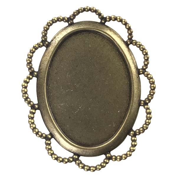 Antique Brass 25X18MM Lace Edge Bezel Setting