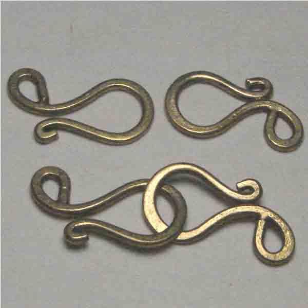 Antique Brass 2 Part S-Hook Clasp