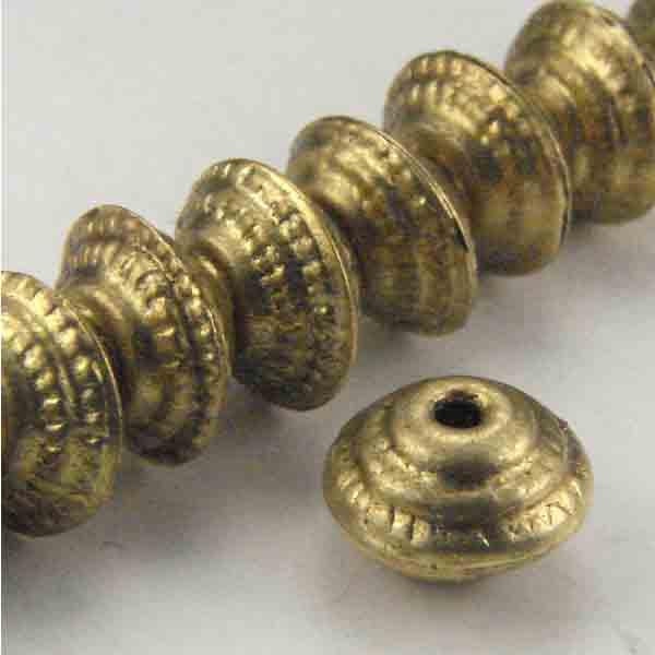 Antique Brass 5x8MM Textured Rondelle