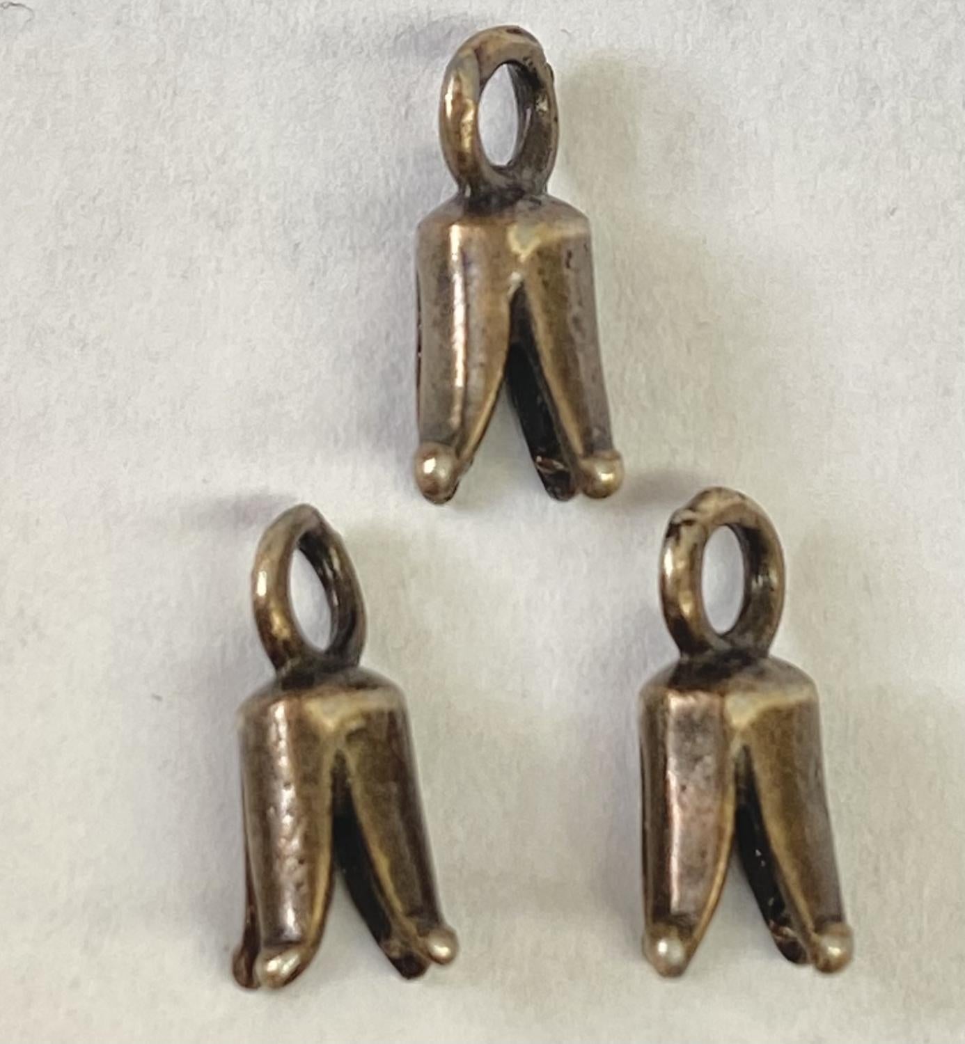 Antique Brass Plate 10x4MM Cord Crimp End