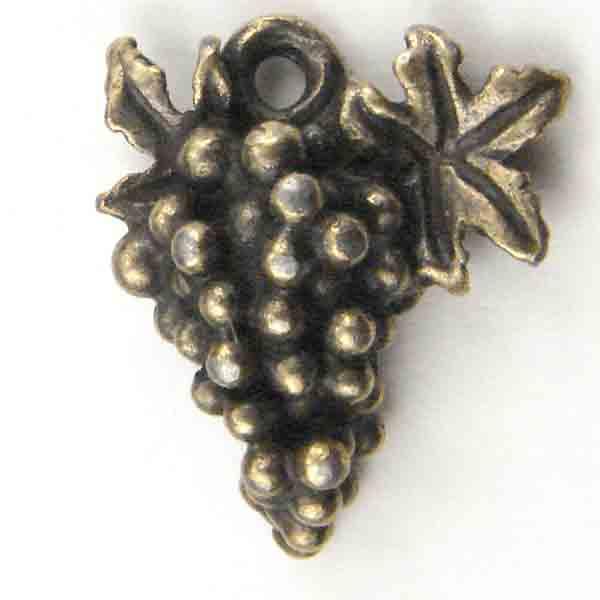 Antique Brass Plate 14X13MM Grape Cluster