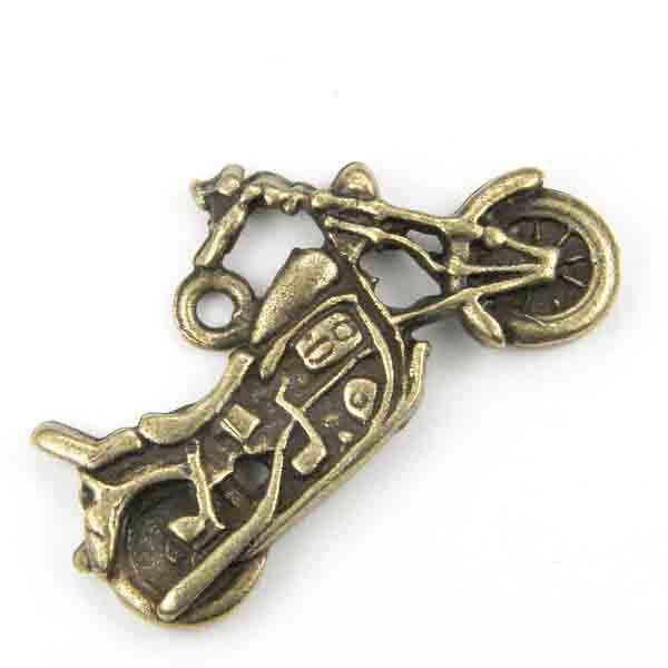 Antique Brass Plate 14X24MM Motorcycle