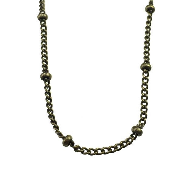 Antique Brass Plate 1.5MM Curb Chain With 2MM Ball